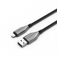 Cygnett Armoured Lightning to USB-A (2.0) Cable (1M) - Black (CY4658PCCAL), 2.5A/12W,Braided,480Mbps Transfer,Fast Charge iPhone/iPad,MFi
