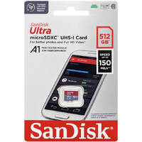 Micro SD Card SanDisk 512GB Ultra Class10 Mobile Phone Card 150MB/s SDSQUAC-512G