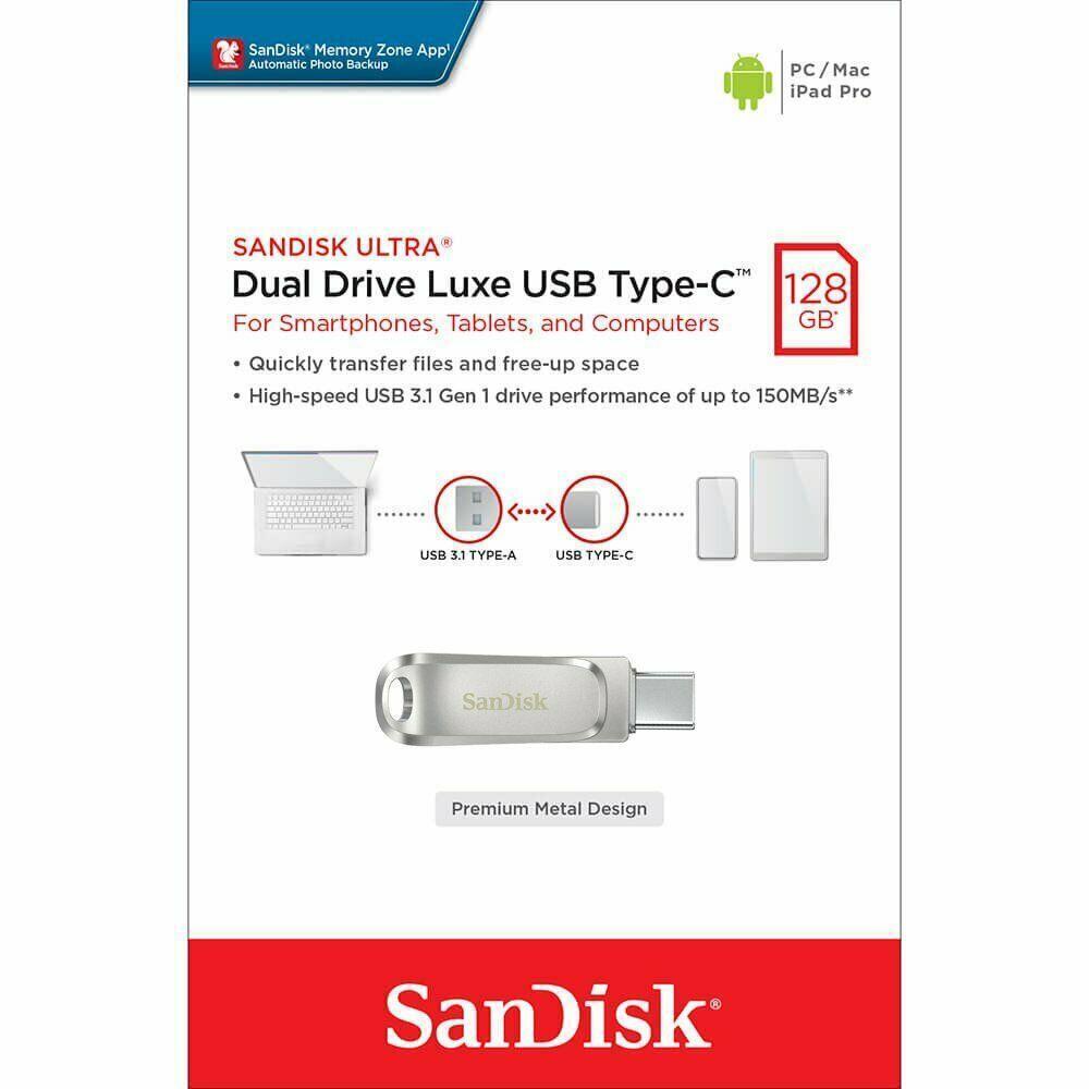 Pendrive USB 3.1 + USB-C / Type-C SanDisk Dual Drive Type-C 128GB
