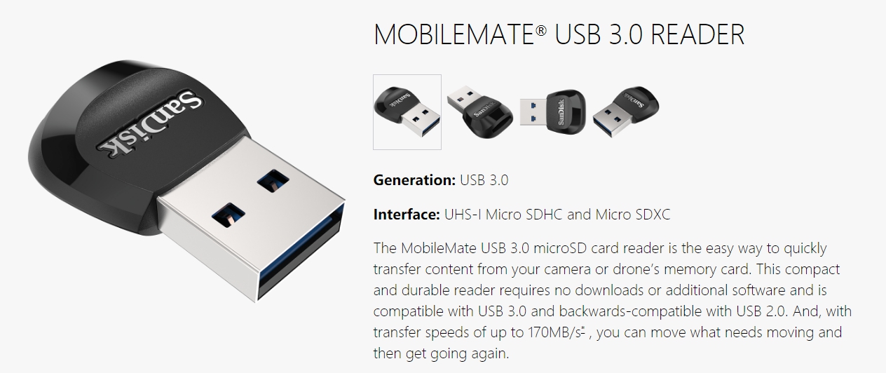 SanDisk MobileMate USB 3.0 MicroSD Card Reader