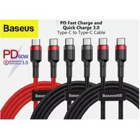 Phone Cable Baseus Cafule PD2.0 60W Fast Charging USB For Type-C Cable 1m 2m Red & Black