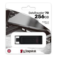 Kingston USB Drive 3.2 DataTraveler 70 256GB Type C Flash Drive DT70/256GB Black