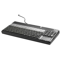 HP POS Keyboard - QWERTY Layout - 106 Key(s) - 28 Programmable Key(s) - Magnetic Stripe Reader - USB - Carbonite