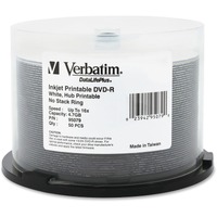 Verbatim DataLifePlus DVD Recordable Media - DVD-R - 16x - 4.70 GB - 50 / Pack - White - 120mm - Printable