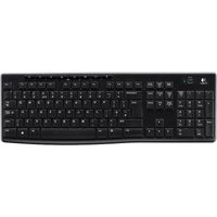 Logitech K270 Keyboard - Wireless Connectivity - USB Interface - Black - RF - 10 m - 2.40 GHz Multimedia, Email, Internet, Play/Pause, Volume Control