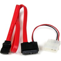 StarTech.com SLSATAF20 Adapter Cord - 50.80 cm - For Optical Drive - LP4 / SATA, SATA - Red - 1 Pcs