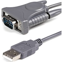 StarTech.com Data Transfer Adapter - 1 x 9-pin DB-9 RS-232 Serial - Male - 1 x USB 2.0 Type A - Male - Grey