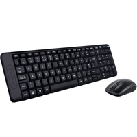 Logitech Wireless Combo MK220 Keyboard & Mouse - USB Wireless RF 2.40 GHz Keyboard - USB Wireless RF Mouse - Optical - 3 Button - Scroll Wheel for PC