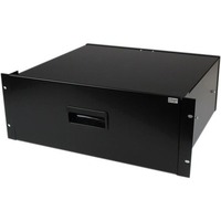 StarTech.com 4U Black Steel Storage Drawer for 19in Racks and Cabinets - 4U Black Sliding Rack Storage Drawer - Add a rugged 4U storage drawer to any