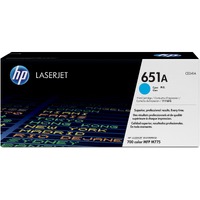 HP 651A Original Laser Toner Cartridge - Cyan - 1 Each - 16000 Pages