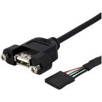 StarTech.com 3 ft Panel Mount USB Cable - USB A to Motherboard Header Cable F/F - First End: 1 x 4-pin USB 2.0 Type A - Female - Second End: 1 x IDC