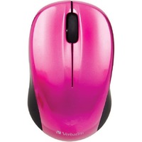 Verbatim GO NANO 97668 Mouse - Radio Frequency - USB - Optical - 3 Button(s) - Hot Pink - Wireless - 6 m - 2.40 GHz - 1600 dpi - Scroll Wheel - 2