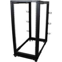 StarTech.com 4-Post 25U Mobile Open Frame Server Rack, 19in Network Rack with Casters, Rolling Rack for Computer/AV/Data/IT Equipment - 4-Post 25U -