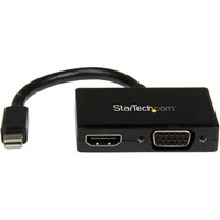 StarTech.com Travel A/V Adapter: 2-in-1 Mini DisplayPort to HDMI or VGA Converter - 1 x 20-pin Mini DisplayPort Digital Audio/Video - Male - 1 x HDMI