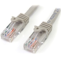 StarTech.com 3 m Gray Cat5e Snagless RJ45 UTP Patch Cable - 3m Patch Cord - First End: 1 x RJ-45 Network - Male - Second End: 1 x RJ-45 Network - - -