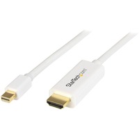 StarTech.com Mini DisplayPort to HDMI Converter Cable - 3 ft (1m) - 4K - White - First End: 1 x 20-pin Mini DisplayPort 1.2 Digital Audio/Video - - 1