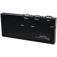 StarTech.com Signal Splitter - Steel - Black - TAA Compliant - 2048 x 1536 - 350 MHz Maximum Video Bandwidth - 65 m Maximum Oper