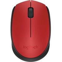 Logitech M171 Mouse - Radio Frequency - USB - Red, Black - Wireless - 1000 dpi - Scroll Wheel - Symmetrical