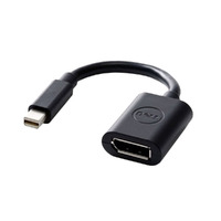 Dell Mini DisplayPort(M) to DisplayPort(F) Adapter - First End: 1 x 20-pin Mini DisplayPort 1.1a Digital Audio/Video - Male - Second End: 1 x 20-pin