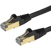 StarTech.com 2m CAT6a Ethernet Cable - 10 Gigabit Category 6a Shielded Snagless 100W PoE Patch Cord - 10GbE Black UL Certified Wiring/TIA - CAT6a 10