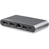 StarTech.com USB C Dock - 4K Dual Monitor DisplayPort Docking Station - 100W Power Delivery Passthrough, GbE, 2x USB-A - Multiport Adapter - 4 x USB