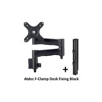 Atdec Single Monitor Mounting Solution - 460mm Arm on 400mm Post W/F Clamp - Black