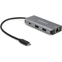 StarTech.com USB/Ethernet Combo Hub - USB 3.1 Type C - External - Black, Space Gray - UASP Support - 3 Total USB Port(s) - 3 USB 3.1 Port(s)1 Network