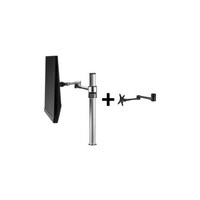 ATDEC DUAL DISPLAY MONITOR ARM - BLACK - QUICK DISPLAY RELEASE TILT PAN LANDSCAPE/PORTRAIT - ADVANCED CABLE MANAGEMENT - BOLT THROUGH DESK CLAMP DESK 