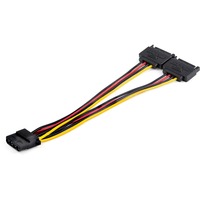 StarTech.com Dual SATA to LP4 Power Doubler Cable Adapter, SATA to 4 Pin LP4 Internal PC Peripheral Power Supply Connector, 9 Amps/108W - For Power -