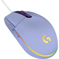 Logitech G203 Gaming Mouse - USB - 6 Button(s) - Lilac - Cable - 8000 dpi