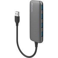 Verbatim USB Hub - USB 3.1 (Gen 1) Type A - External - Grey - 4 Total USB Port(s) - 4 USB 3.1 Port(s)