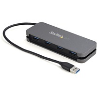 StarTech.com USB Hub - New - USB 3.2 (Gen 1) Type A - Portable - Black, Space Gray - UASP Support - 4 Total USB Port(s) - PC, ChromeOS, Mac, Linux,