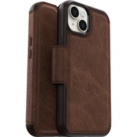 OtterBox Strada Carrying Case (Folio) Apple iPhone 14 Smartphone - Espresso (Brown) - Drop Resistant - Leather, Metal, Polycarbonate Body - 150.9 mm