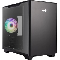 In Win IW-CS-A3BLK-1AM120S Computer Case - Micro ATX, Mini ITX Motherboard Supported - Micro Tower - Tempered Glass, Aluminium, Acrylonitrile Styrene