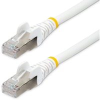 StarTech.com 5m CAT6a Ethernet Cable, White Low Smoke Zero Halogen (LSZH) 10 GbE 100W PoE S/FTP Snagless RJ-45 Network Patch Cord - First End: 1 x -