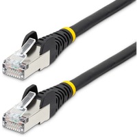 StarTech.com 7.5m CAT6a Ethernet Cable, Black Low Smoke Zero Halogen (LSZH) 10 GbE 100W PoE S/FTP Snagless RJ-45 Network Patch Cord - First End: 1 x