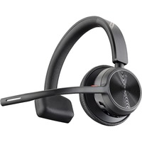 Poly Voyager 4300 UC 4310 Wired/Wireless On-ear, Over-the-head Mono Headset - Black - Siri, Google Assistant - Monaural - Supra-aural - 9100 cm - - -