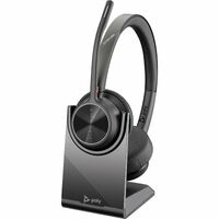 Poly Voyager 4300 UC 4320 Wired/Wireless Over-the-head, On-ear Stereo Headset - Black - Siri, Google Assistant - Binaural - Supra-aural - 9100 cm - -