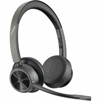 Poly Voyager 4300 UC 4320 Wireless On-ear, Over-the-head Stereo Headset - Black - Siri, Google Assistant - Binaural - Supra-aural - 9100 cm - - 20 Hz