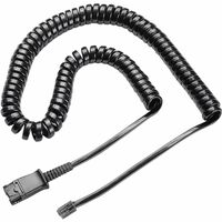 Poly 3.05 m Quick Disconnect/RJ-11 Phone Cable - 1 Each - Cable for Phone, Headset - Black