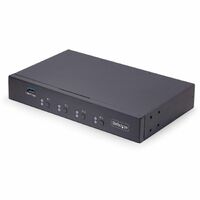 StarTech.com 4-Port KM Switch with Mouse Roaming, USB 3.0 Keyboard/Mouse Switcher for 4 Computers, 3.5mm and USB Audio, TAA Compliant - Mouse Roaming