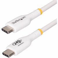 StarTech.com 4m White USB-C Charging Cable, USB-IF Certified USB C Cable, 240W PD EPR, USB 2.0 Type-C Laptop Charger Cord, TPE Jacket, M/M - USB C Up