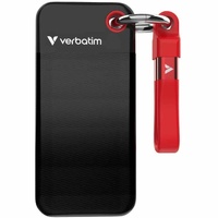 Verbatim Pocket 1 TB Portable Rugged Solid State Drive - M.2 External - Black, Red - Desktop PC, Notebook Device Supported - USB 3.2 (Gen 2) Type C -