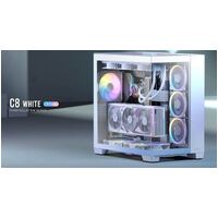 Antec C8 ARGB White E-ATX, ATX, Dual Chamber, 2x 16CM ARGB Reverse Fans, 1x 14CM ARGB, USB-C, Large Clearance, 8x PCI for Large GPU, Ultra  Case