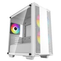 DeepCool CC360 ARGB White Micro-ATX Case 3x120mm Pre-Installed ARGB Fans ,Tempered Glass Panel, Front USB3.0×1、USB2.0×1、Audio×1