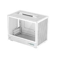 DeepCool CH160-WH Ultra-Portable Mini-ITX Case, Mesh & Glass Panels, Full Sized Air Coole Supportr, Carry handle 336×200×283.5mm