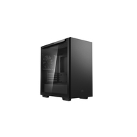 DeepCool MACUBE 110 Black Minimalistic Micro-ATX Case, Magnetic Tempered Glass Panel, Removable Drive Cage, Adjustable GPU Holde