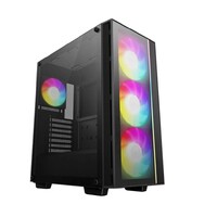 DeepCool MATREXX 55 V4 Full Tempered Glass Side Panel ATX Case. Pre-Installed 3×140mm ARGB PWM Fans,  1×120mm ARGB, Up to 360mm