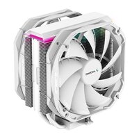 DeepCool AS500 PLUS White CPU Cooler Single Tower, Five Heat Pipe Design High Fin Density, Double PWM Fans, Slim Profile, A-RGB