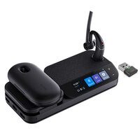 Yealink BH71 Bluetooth Wireless Mono Headset, BHB710 Workstation w/ 3' Colour Touch screen & Carry Case (+20hrs), Qi Wireless Ch